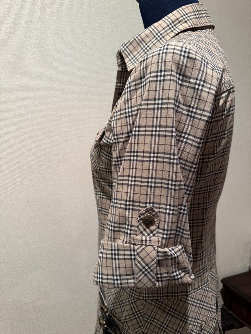 【レア】バーバリー　シャツワンピース　膝丈　ノバチェック　2WAY✨