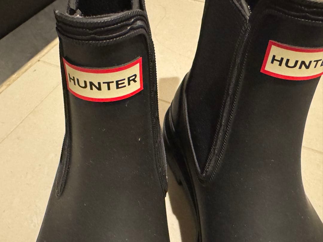 HUNTER 黒 レインシューズ チェルシーブーツ