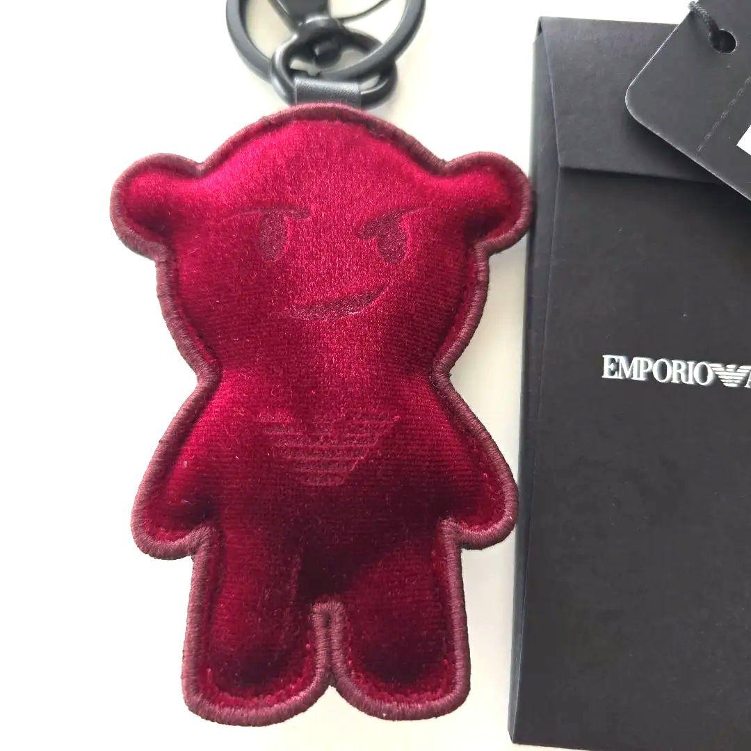 EMPORIO ARMANI キーホルダー　ボルドー　レア品！