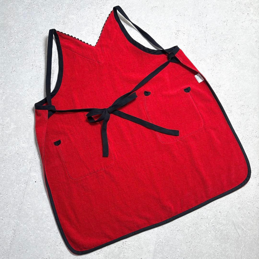 フェイラー　エプロン　赤　花柄　ポピーズ柄　シェニール織