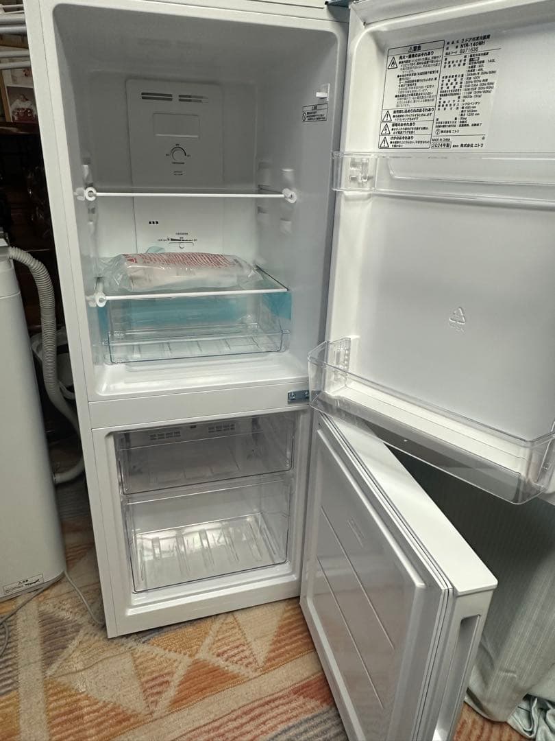 ホワイト 2ドア冷蔵庫 大容量