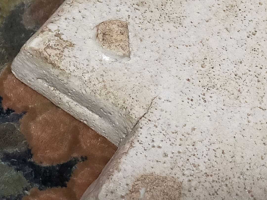 ♥志野　鉢　木箱付き　四方鉢　陶板　古玩　骨董品