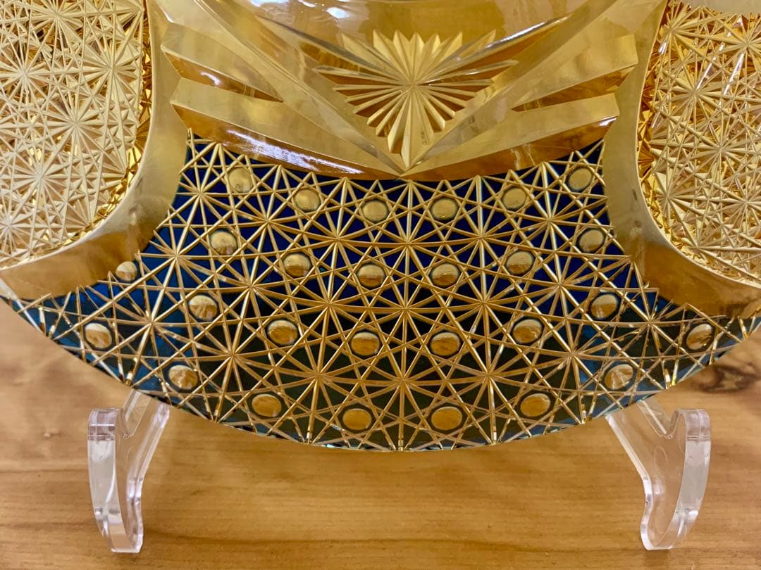 d*7様 江戸切子　伝統工芸士　但野英芳作　「兜」 飾り皿