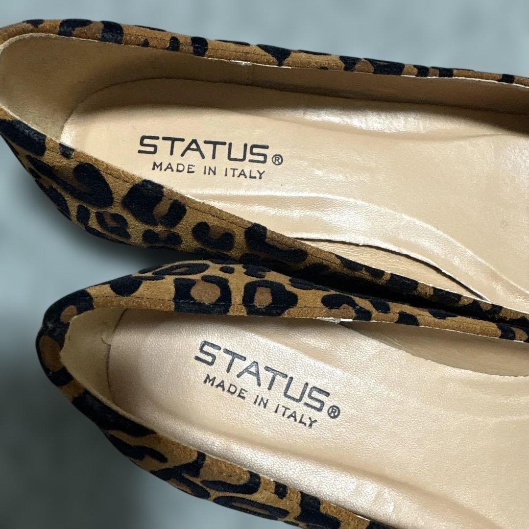 極美品　STATUS ステイタス　スクエアトウ フラットシューズ　パンプス