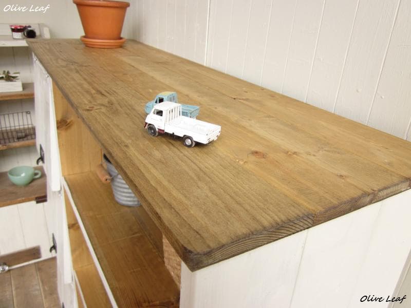 サイズ、デザインオーダー可！●パタパタ付3段ラック●シャビーブラウン●受注製作