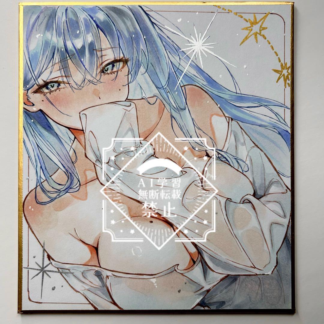 Ⅸ*様 一点物 オリジナル 色紙 手描きイラスト アナログ 女の子 創作 原画