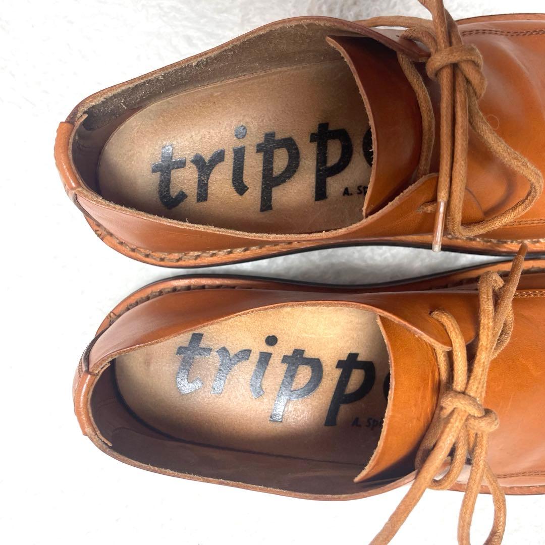 trippen レザーシューズ SHEET-PULLレースアップ ブラウン 38
