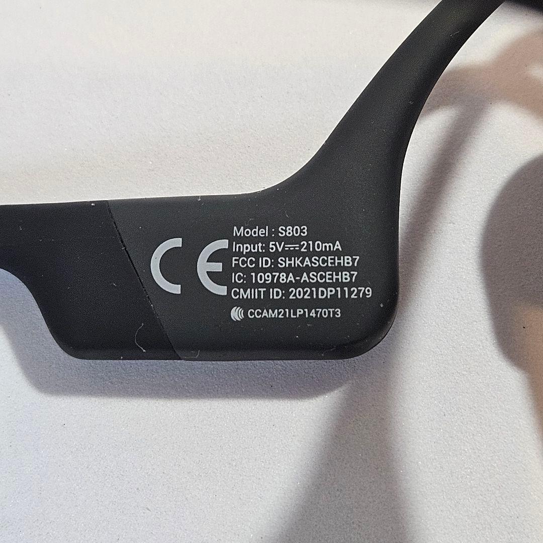 Shokz OpenRun S803 ブラック 骨伝導イヤホン 音出し確認済
