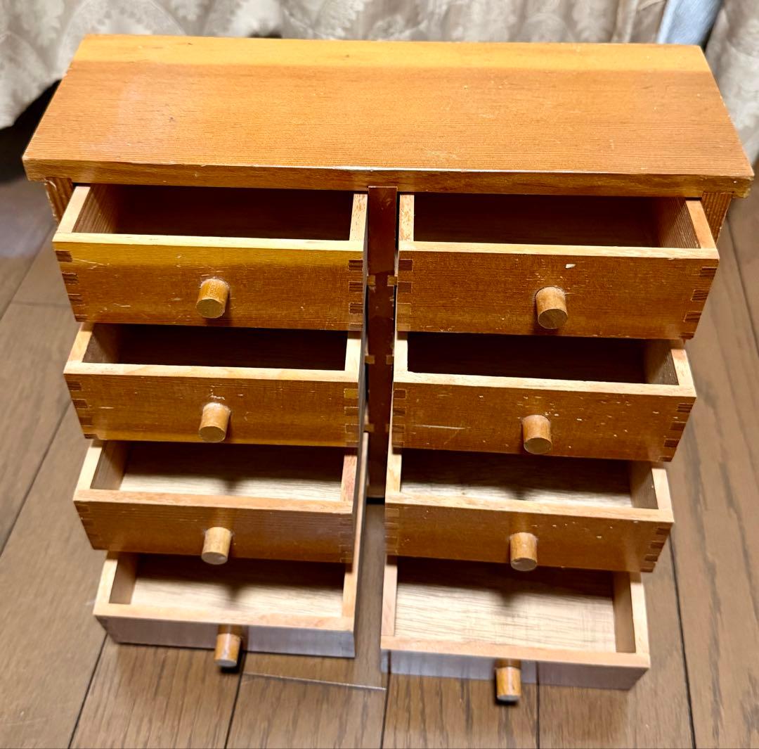 木製小引き出し 8段　薬箪笥、時計パーツ入れ　フランス蚤の市で購入