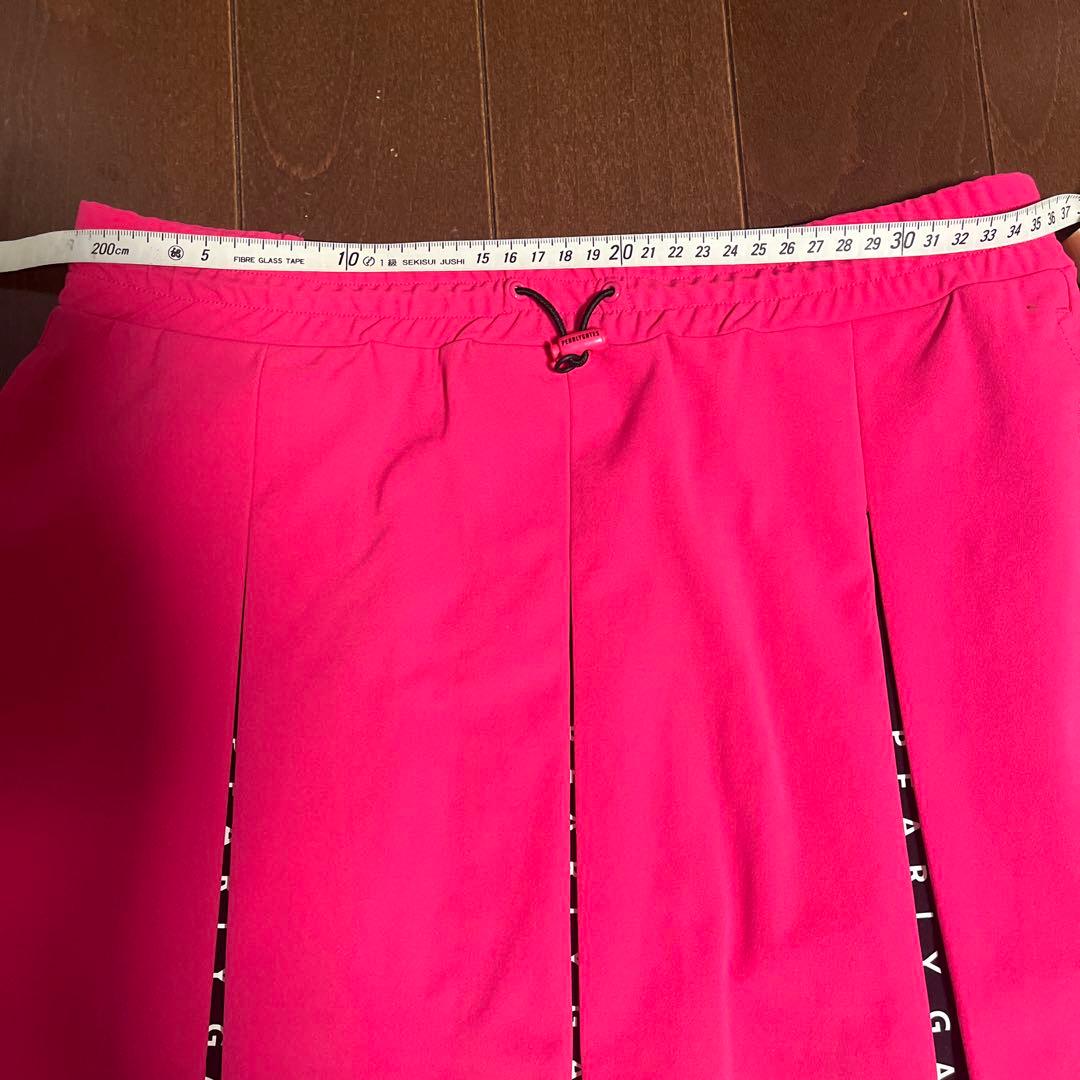 パーリーゲイツMFY裏カノコプリーズスカート ピンク×ブラックサイズ1
