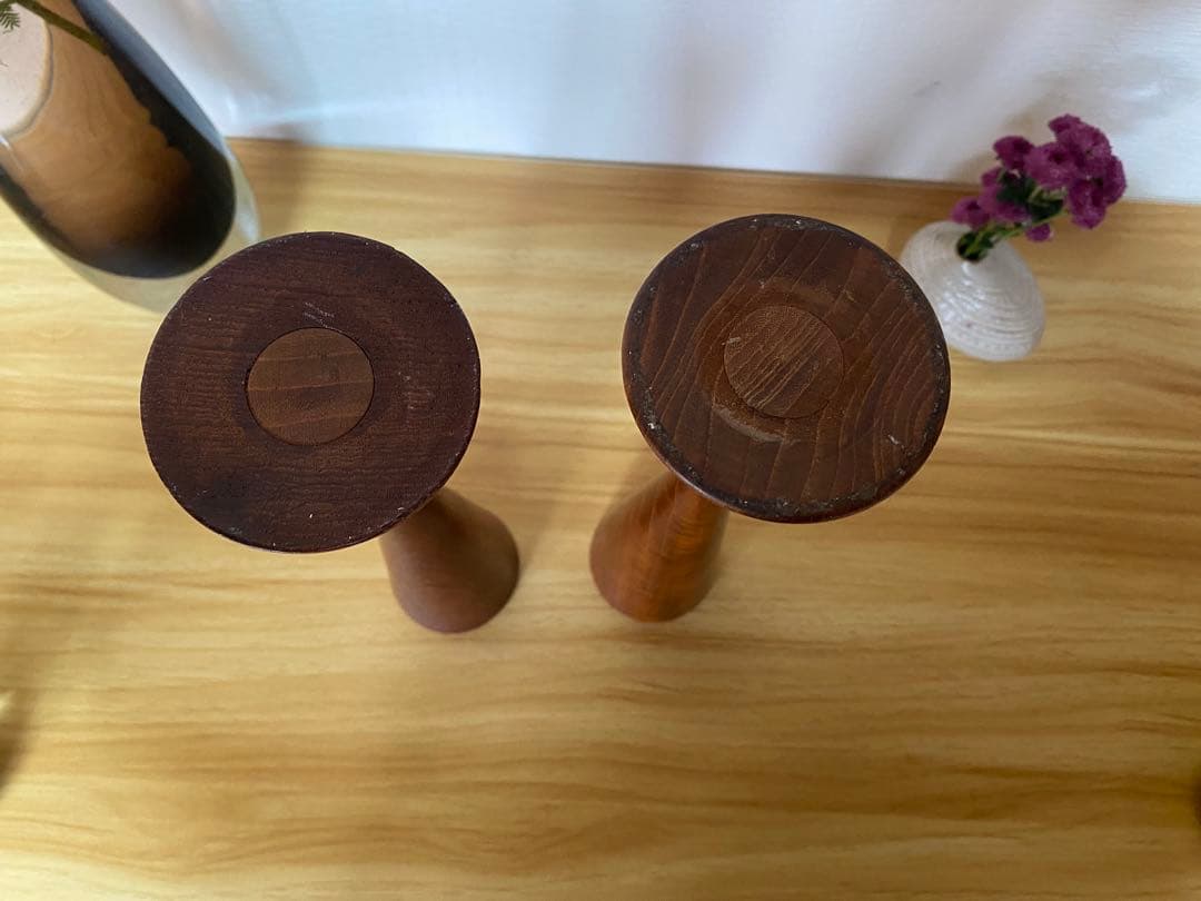 チーク　キャンドルホルダーセット　ヴィンテージ　デンマーク　ミッドセンチュリー