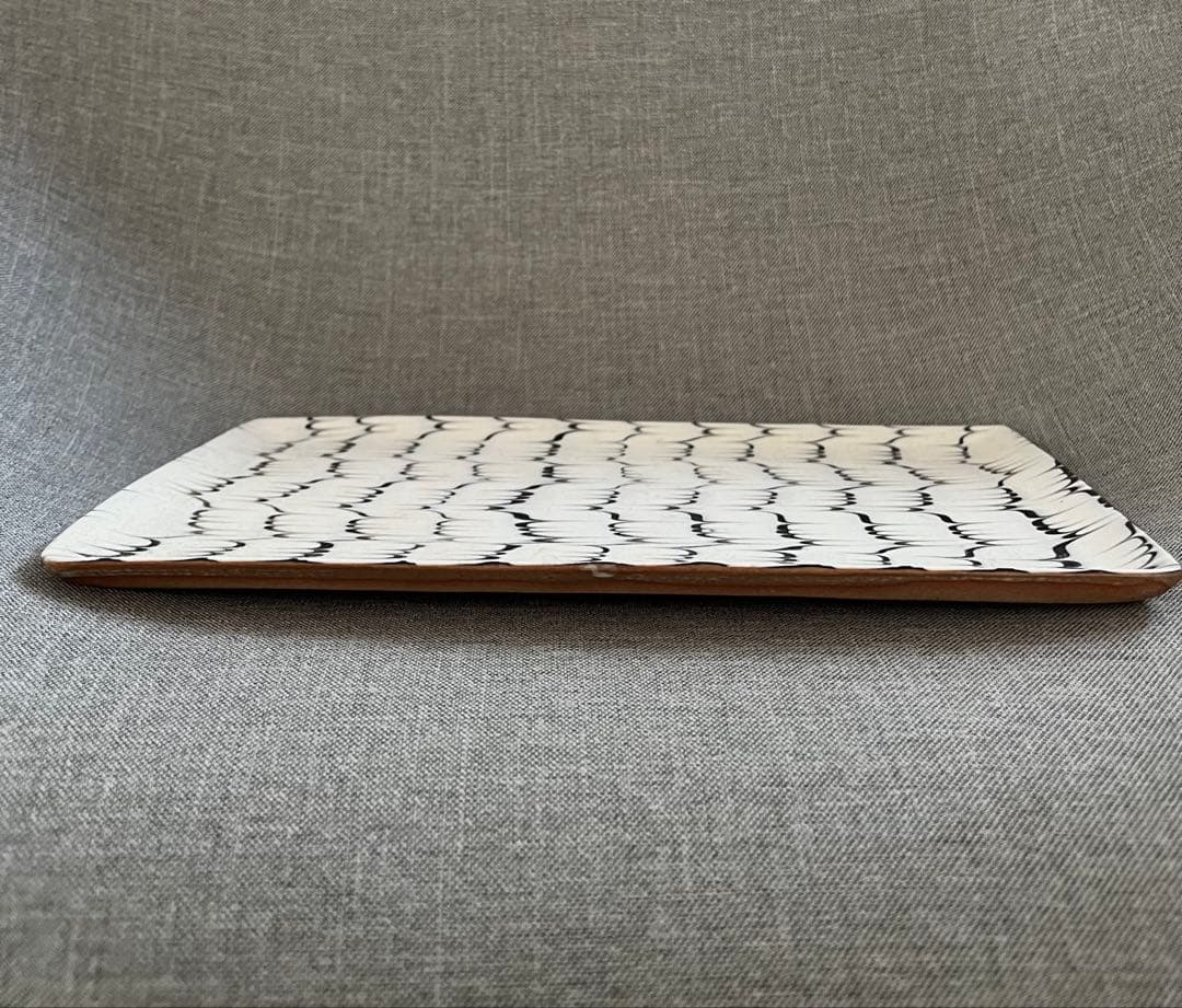 十場天伸さん つくも窯 スリップウェア 平皿 2枚セット