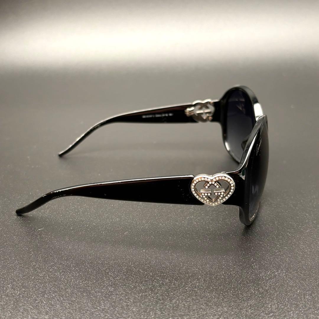 GUCCI グッチ サングラス GG ラインストーン ハート ブラック ケース付