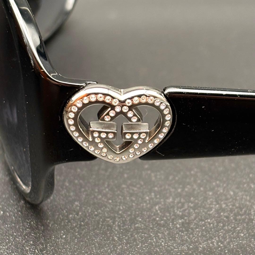 GUCCI グッチ サングラス GG ラインストーン ハート ブラック ケース付