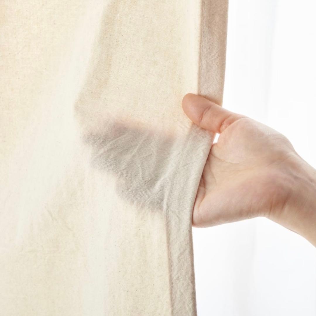 【無印良品】綿洗いざらし平織ノンプリーツカーテン／生成　大きめサイズ