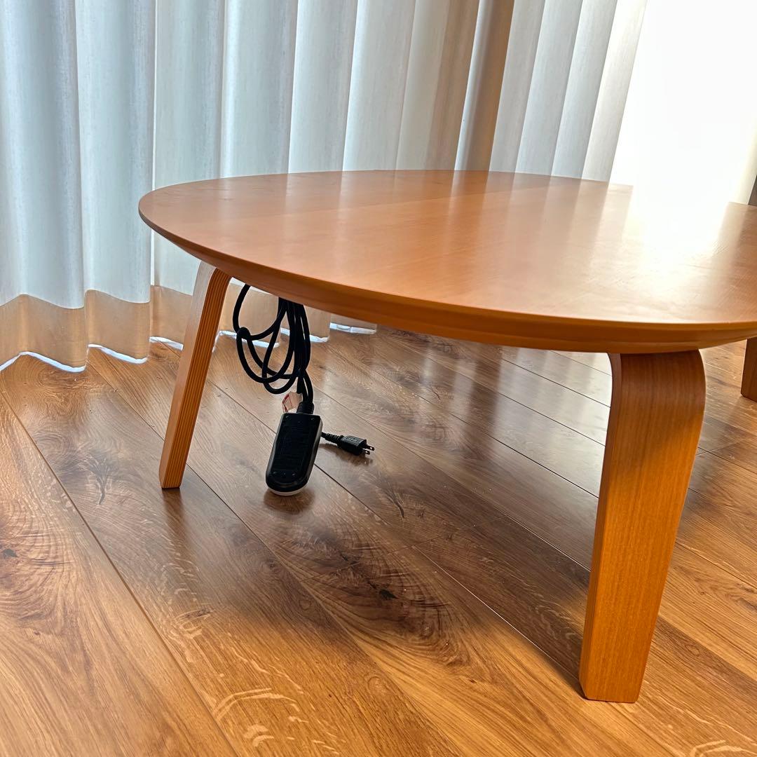 無印良品 テーブル 楕円形こたつ本体 タモ材曲木脚 ＭＪ‐ＫＤＦ１３４０Ｂ