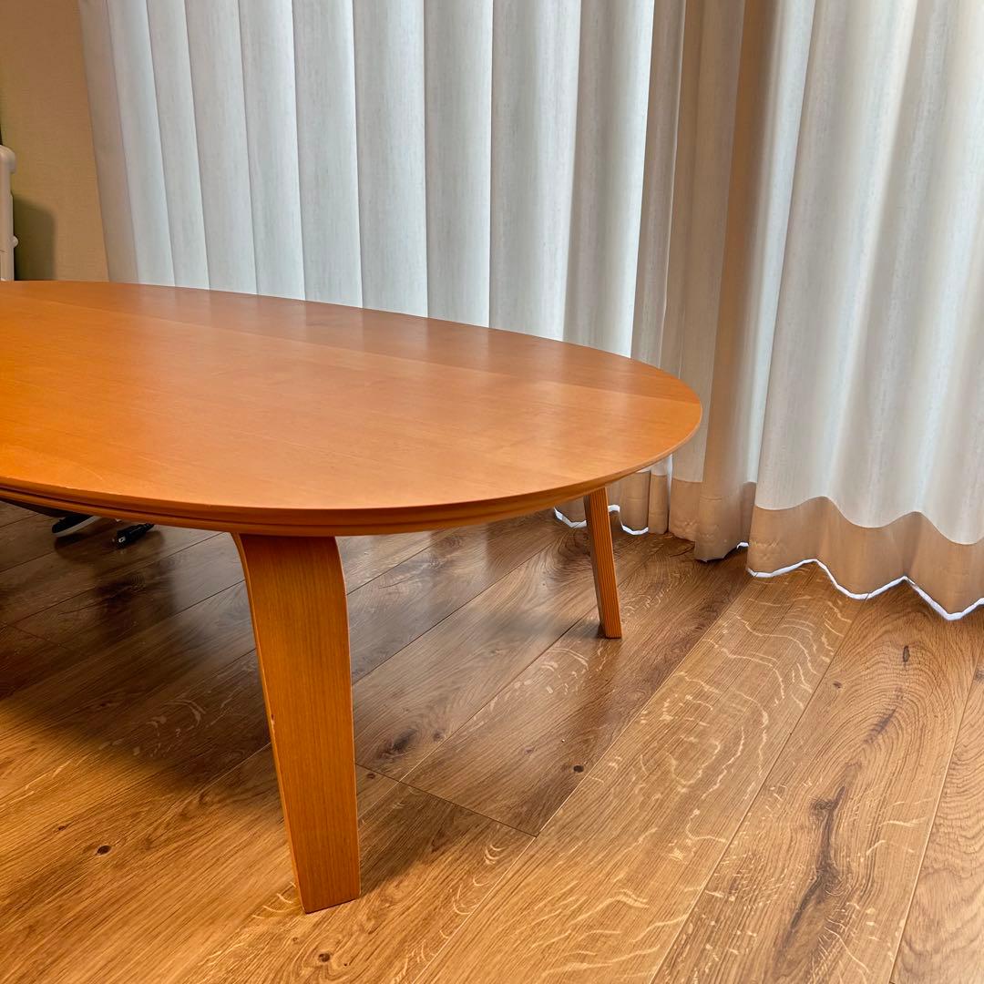 無印良品 テーブル 楕円形こたつ本体 タモ材曲木脚 ＭＪ‐ＫＤＦ１３４０Ｂ