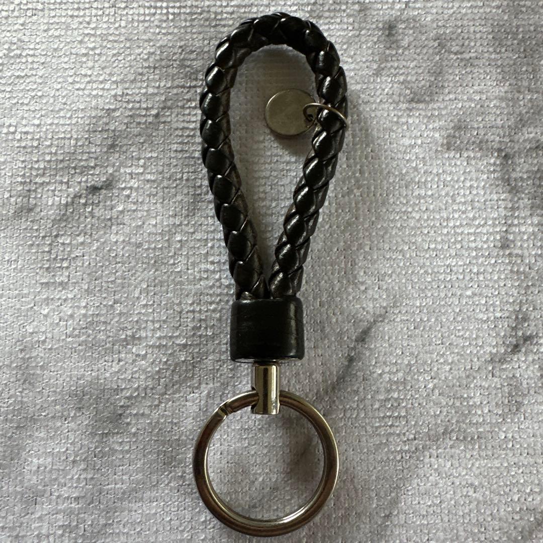 Bottega Veneta ブラックレザー キーホルダー