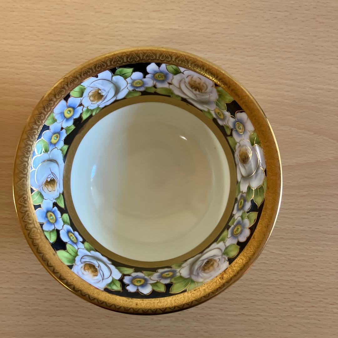 4. オールドノリタケNoritake-M印　ボウル、ソーサー、スプーンのトリオ