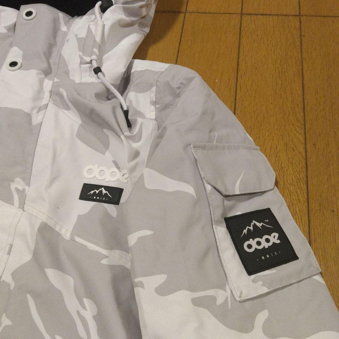 【】ホワイト グレー スノーボード ジャケット