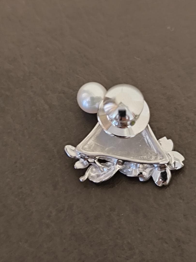 富士山 ブローチ ラペルピン 富士桜 ピンズ ピンバッチ シルバー silver