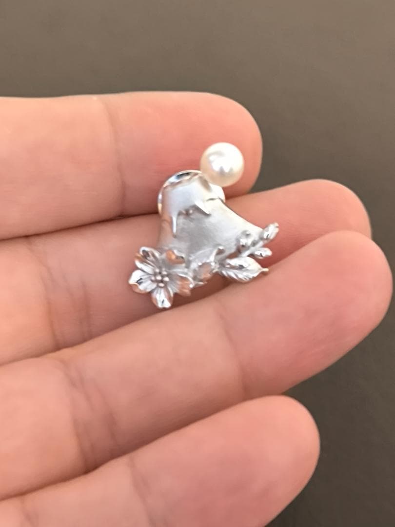富士山 ブローチ ラペルピン 富士桜 ピンズ ピンバッチ シルバー silver