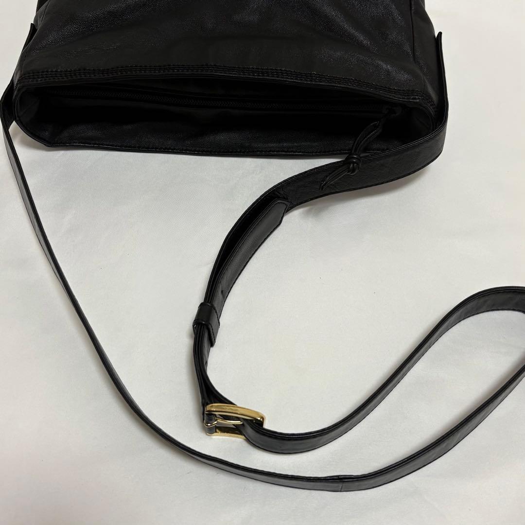 LOEWE アナグラム ナッパレザー 半月 ショルダーバッグ ヴィンテージ 黒