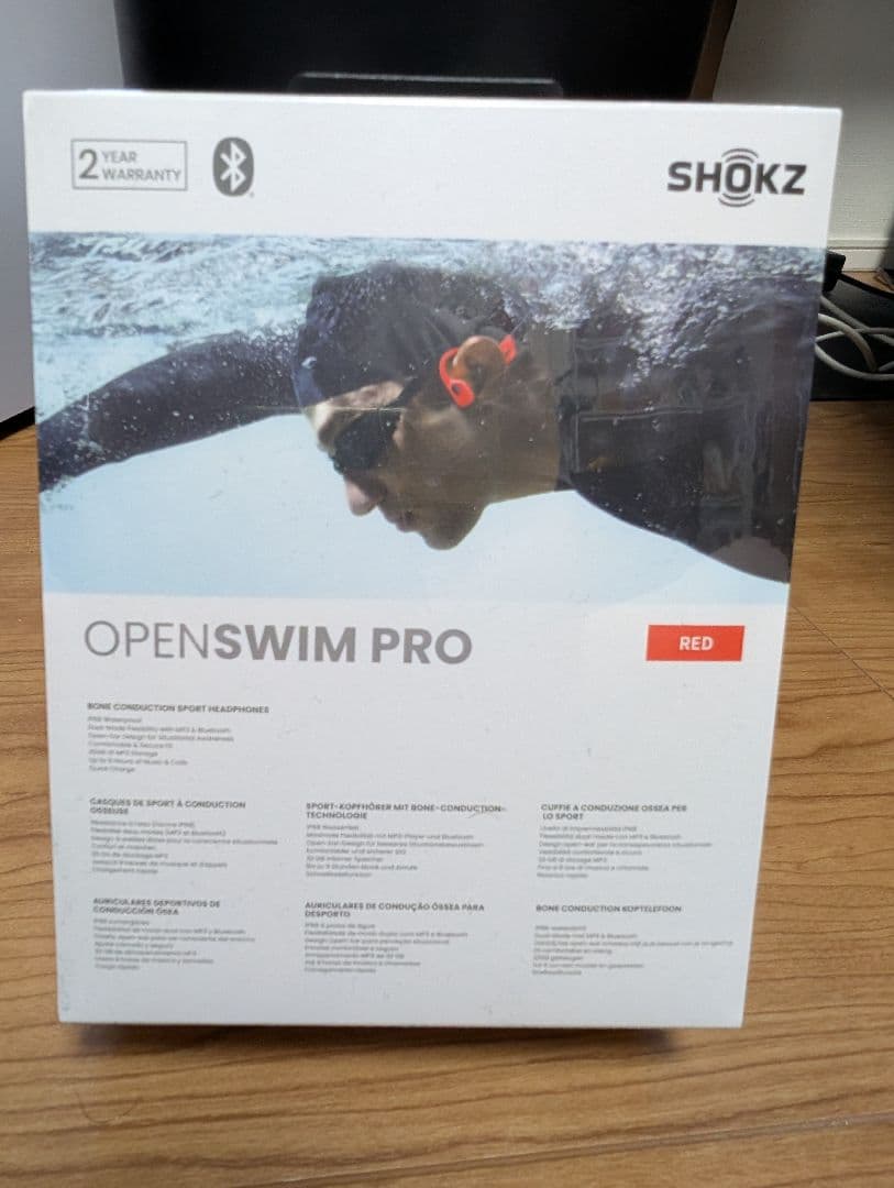 SHOKZ OPEN SWIM PRO 骨伝導イヤフォン レッド
