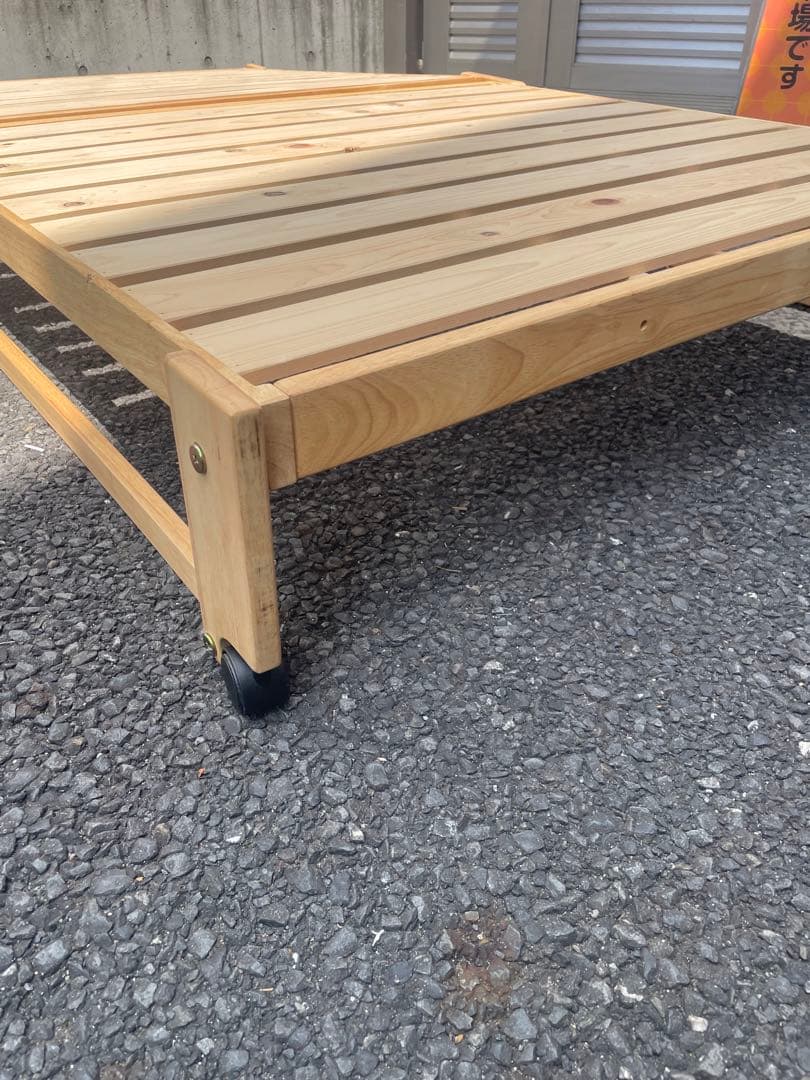 【引取限定】中居木工　折りたたみ式スノコベッド　シングル　ヒノキ　葛飾区