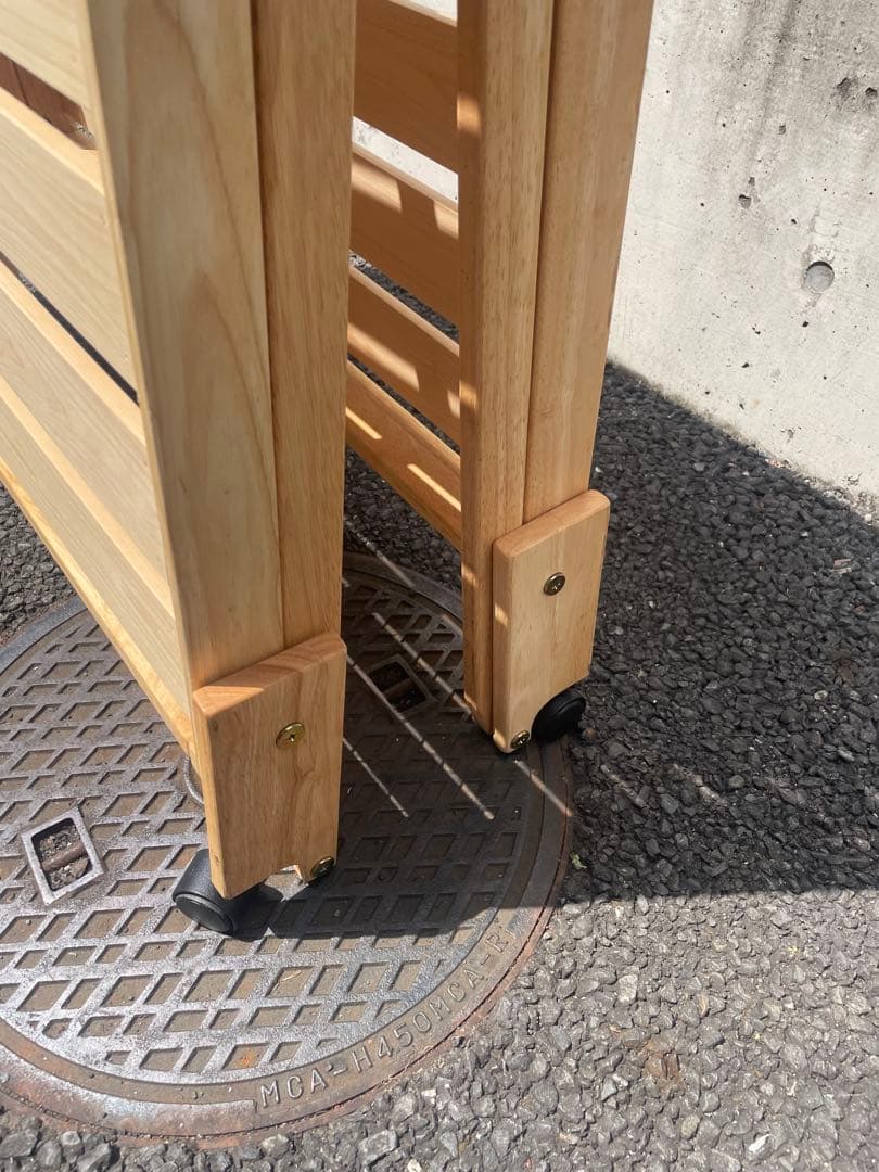 【引取限定】中居木工　折りたたみ式スノコベッド　シングル　ヒノキ　葛飾区