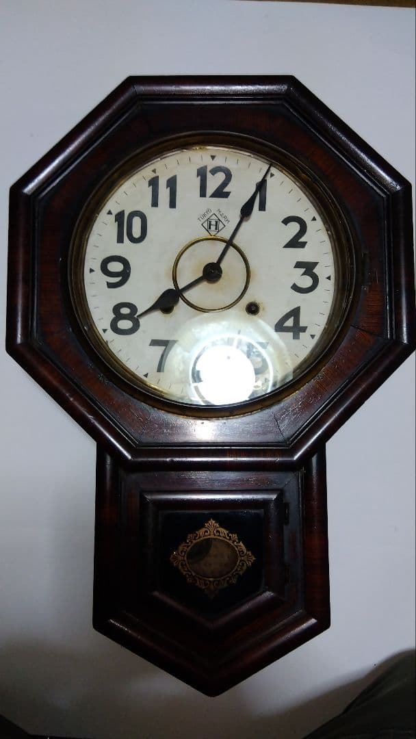 レトロ　MEIJI CLOCK 八角時計　柱時計　ボンボン時計　明治時計