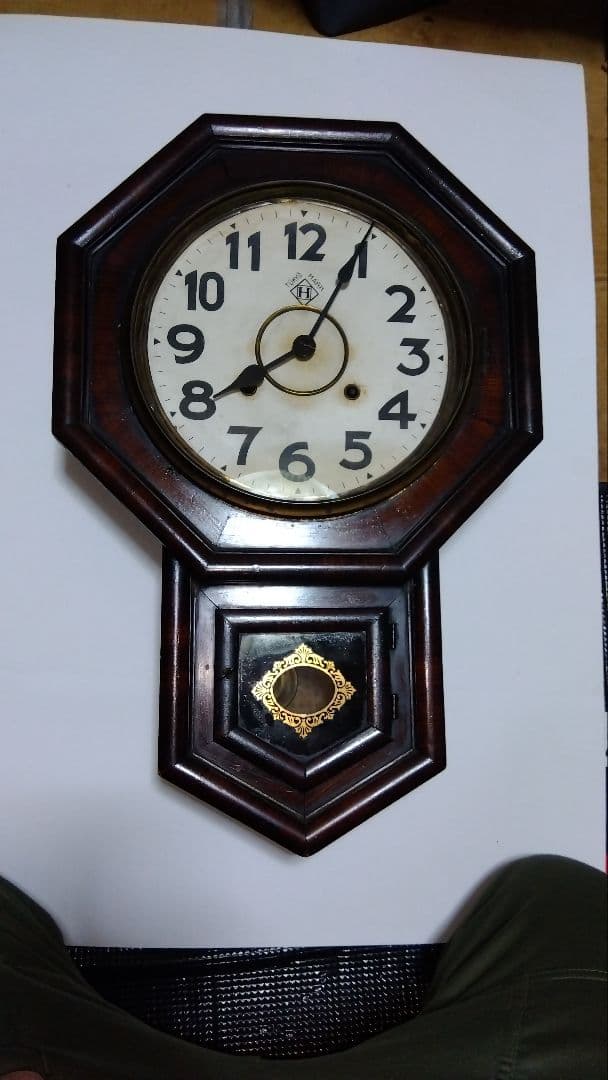 レトロ　MEIJI CLOCK 八角時計　柱時計　ボンボン時計　明治時計