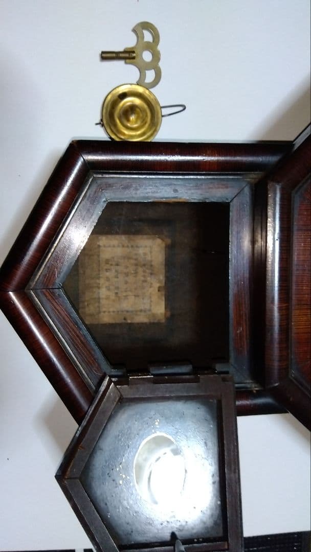 レトロ　MEIJI CLOCK 八角時計　柱時計　ボンボン時計　明治時計