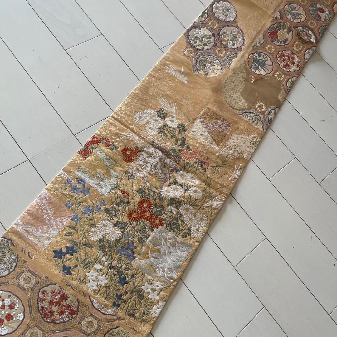 す*か様 ■C644■美品■正絹■リバーシブル　全通　燭光文様　荒磯花兎名物裂文