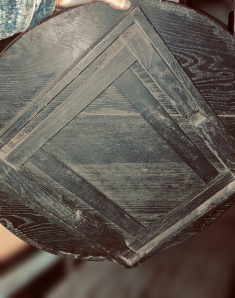 （引越しにつき18日まで！）かわいい丸ちゃぶ　木製円形　テーブル 直径約63cm