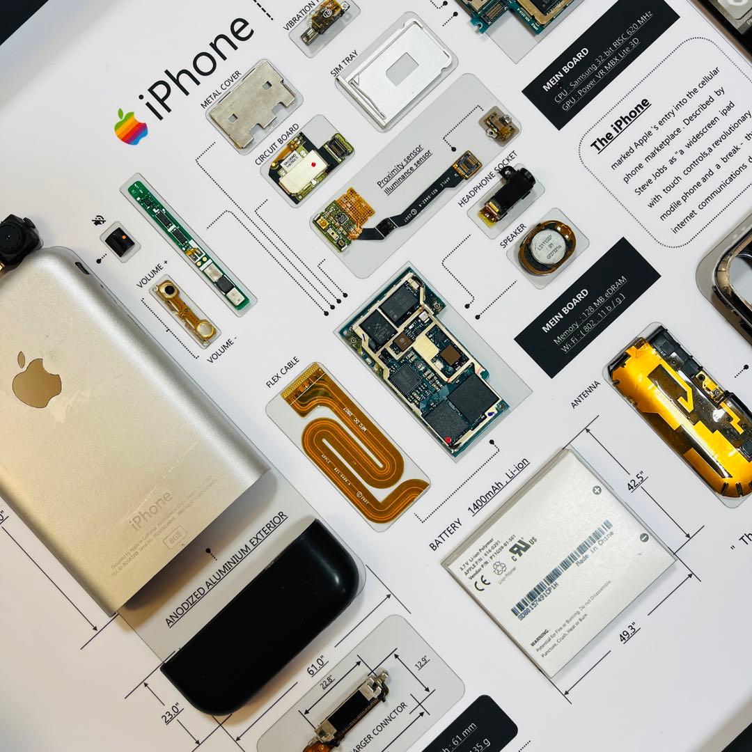 【プレミアム端末】 iPhone 2G 標本アート 高級木製ボックスフレーム仕様