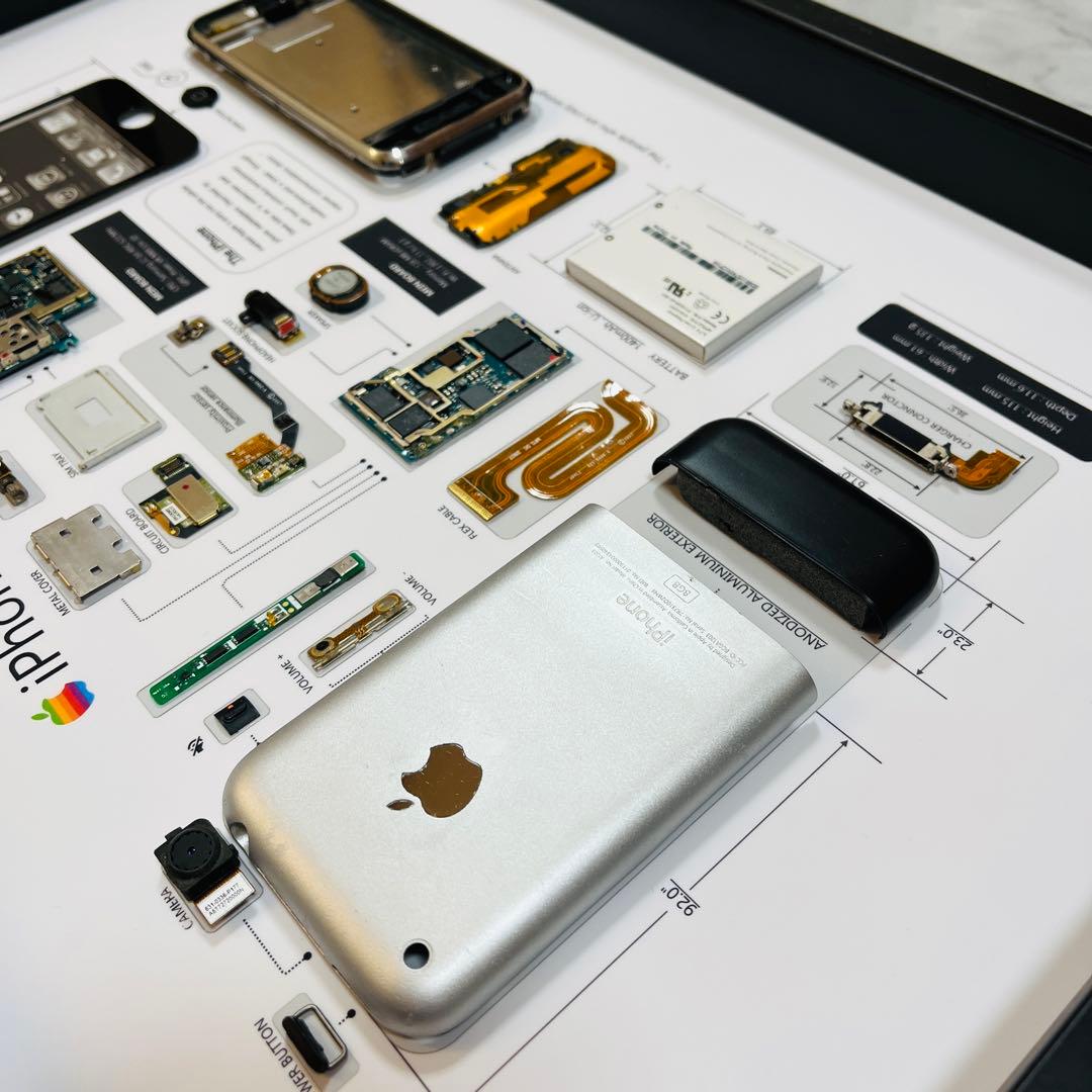 【プレミアム端末】 iPhone 2G 標本アート 高級木製ボックスフレーム仕様