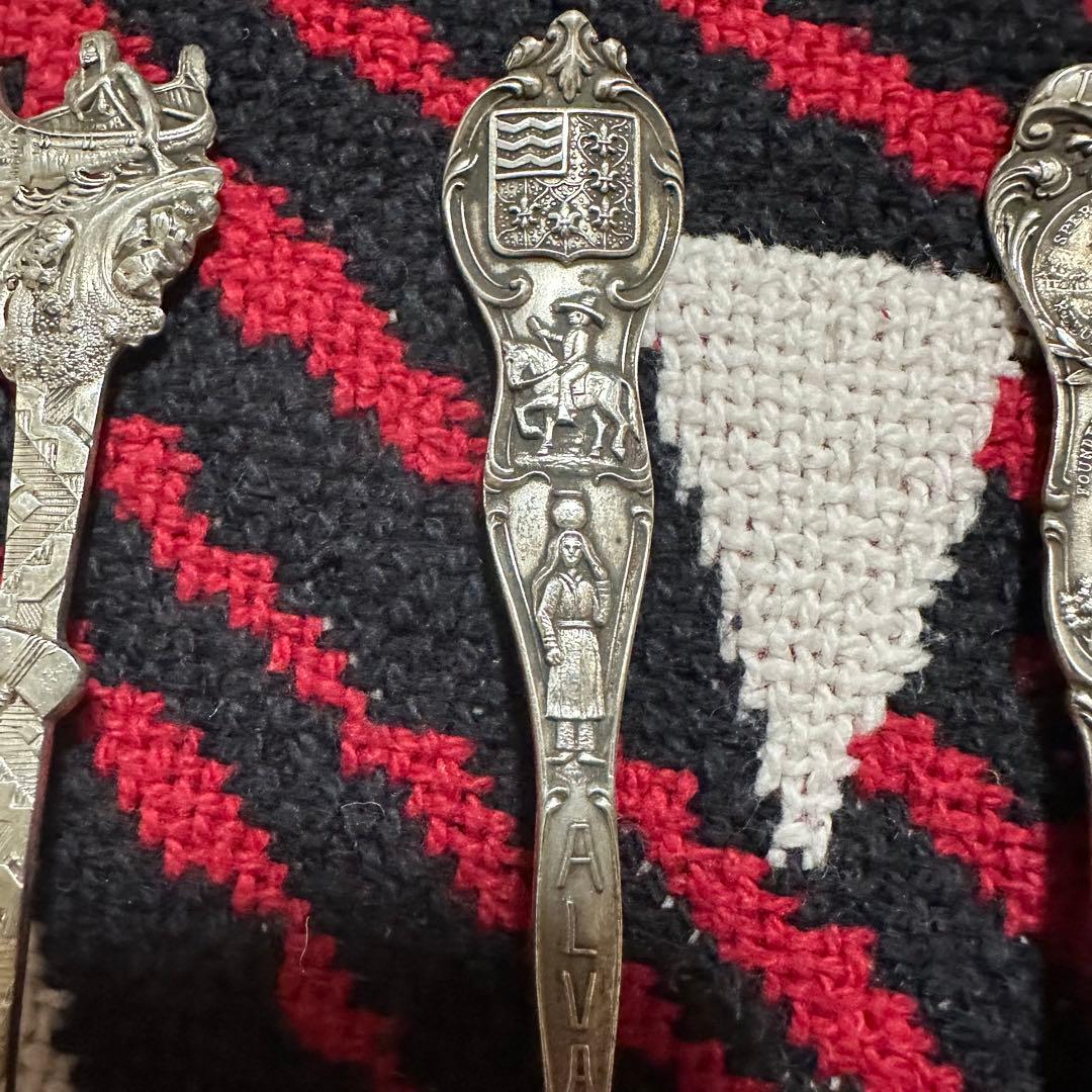 【希少】米国製 アンティーク シルバー 3点 スプーン スターリングシルバー