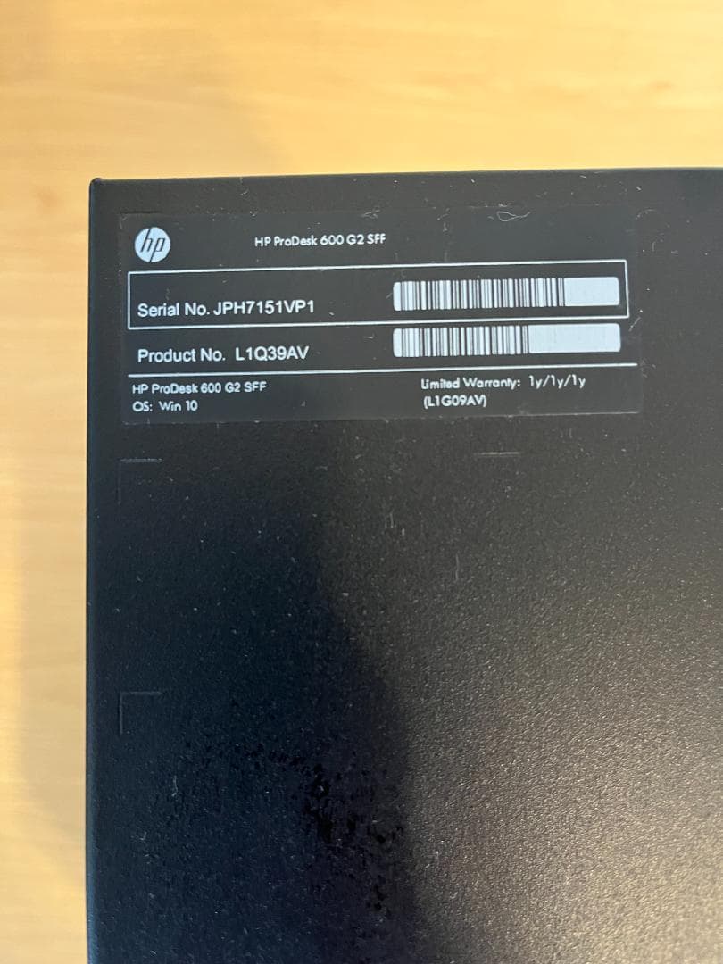 Windowsデスクトップ HP ProDesk 600 G2 SFF i3-6100 8GB Win10