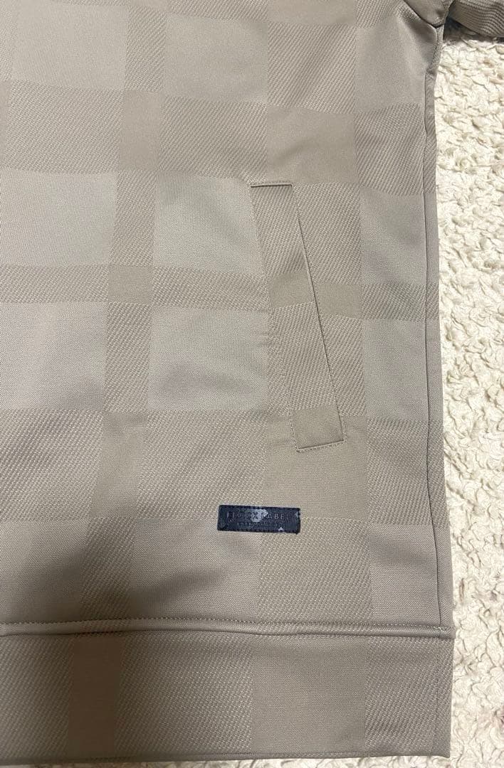 ブラックレーベルフード付きベージュスウェット上下セットアップ上LL下L