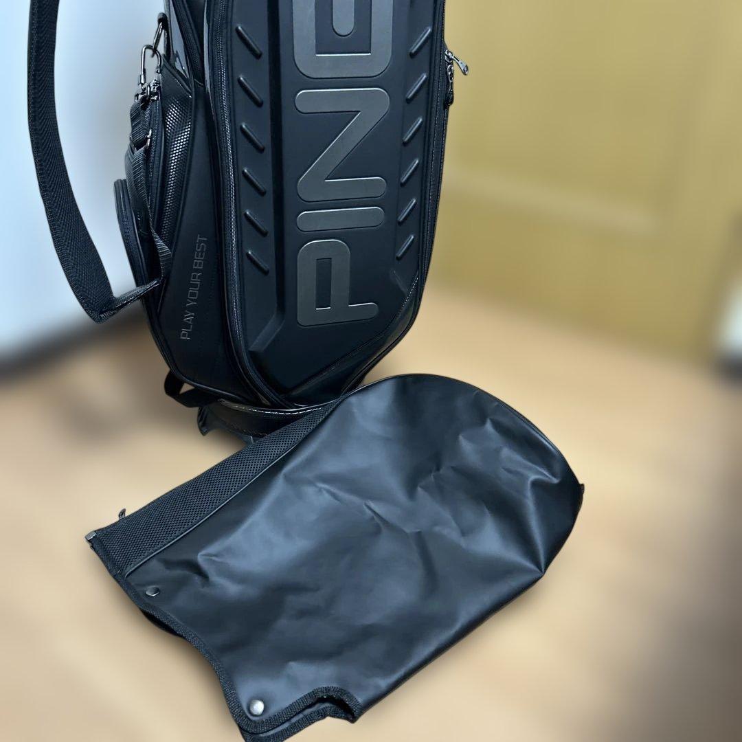 ピンキャディバッグ　ブラック【良品】