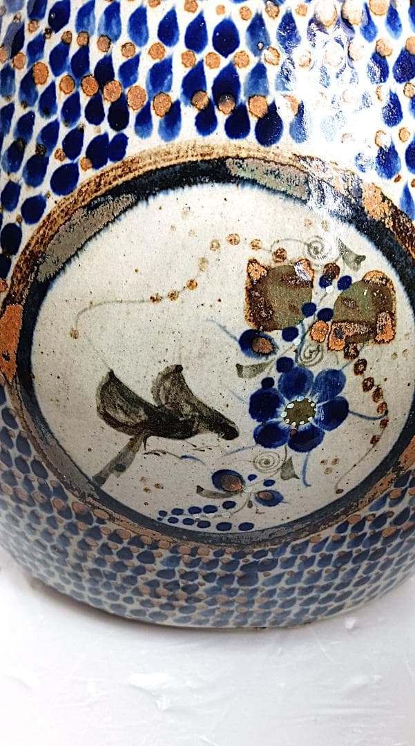 トナラ焼　フォークアート　民族　花瓶　フラワーベース　メキシコ