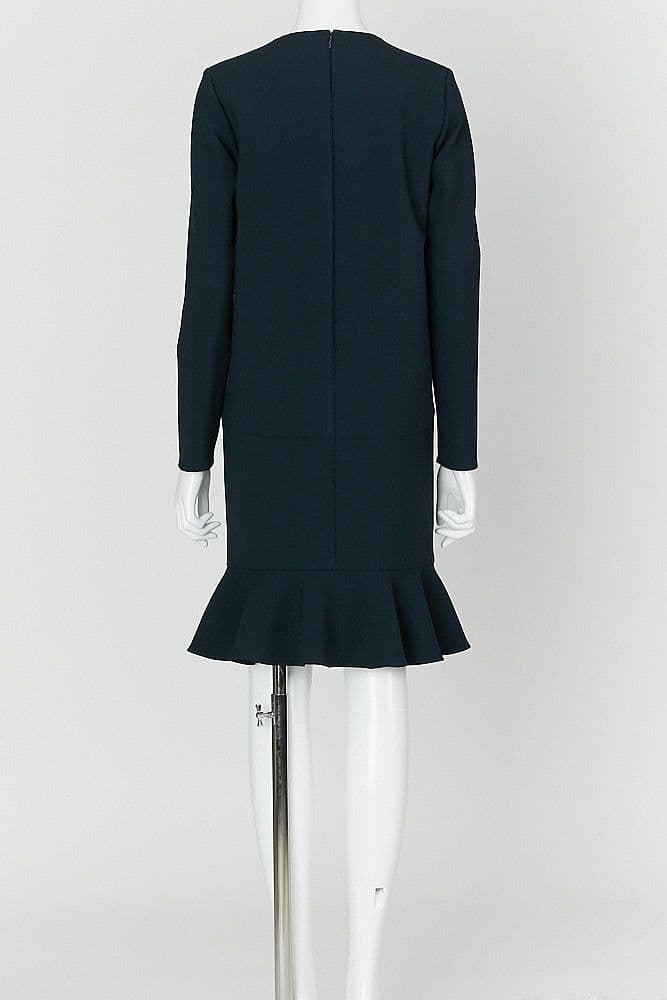 t*1様 ヨーコチャン ネイビー 膝丈 裾フリル ワンピース40サイズ