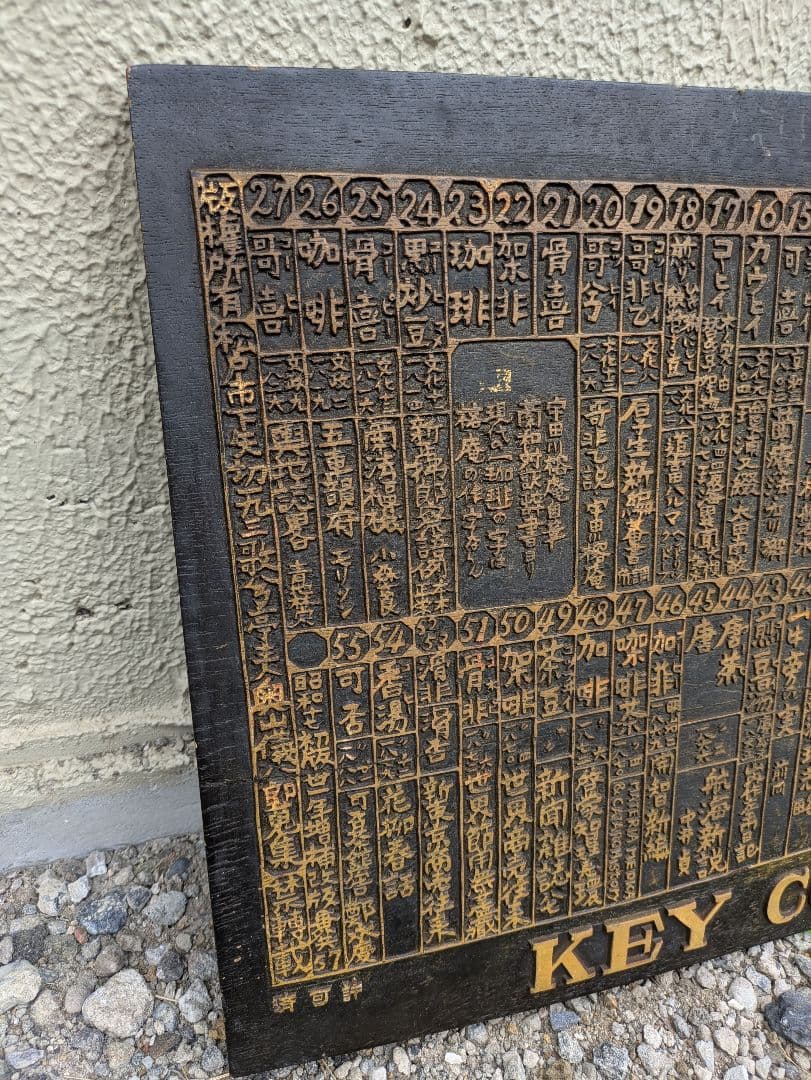 KEY COFFEE 「かうひい異名熟字一覧」看板 アンティーク レア