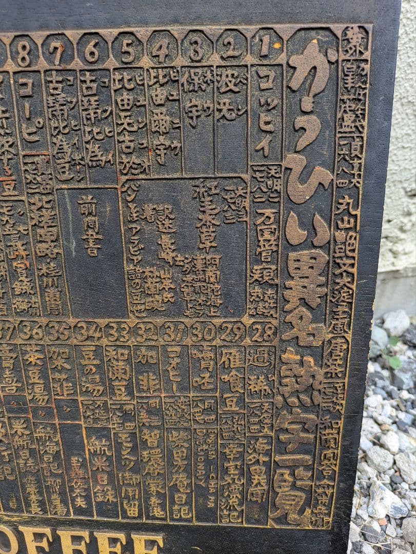 KEY COFFEE 「かうひい異名熟字一覧」看板 アンティーク レア