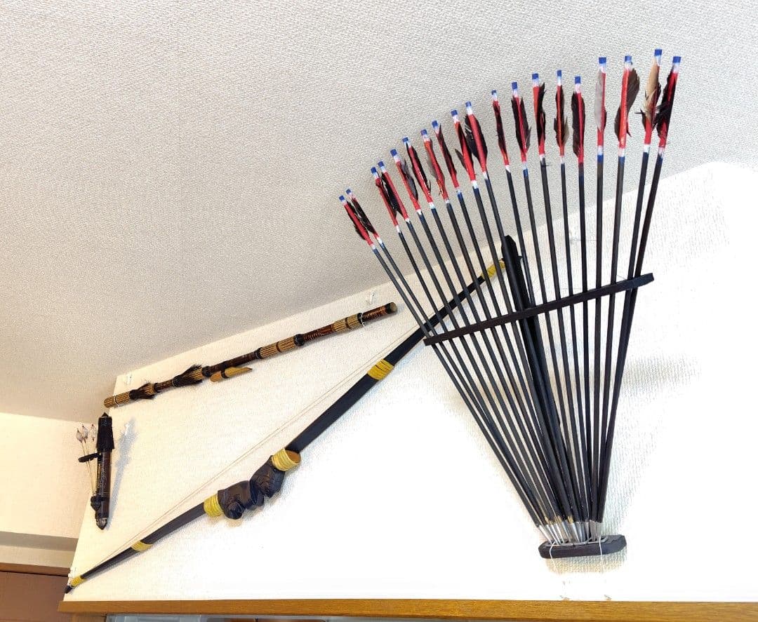 バリ島の弓矢と吹き矢の民族工芸品セット