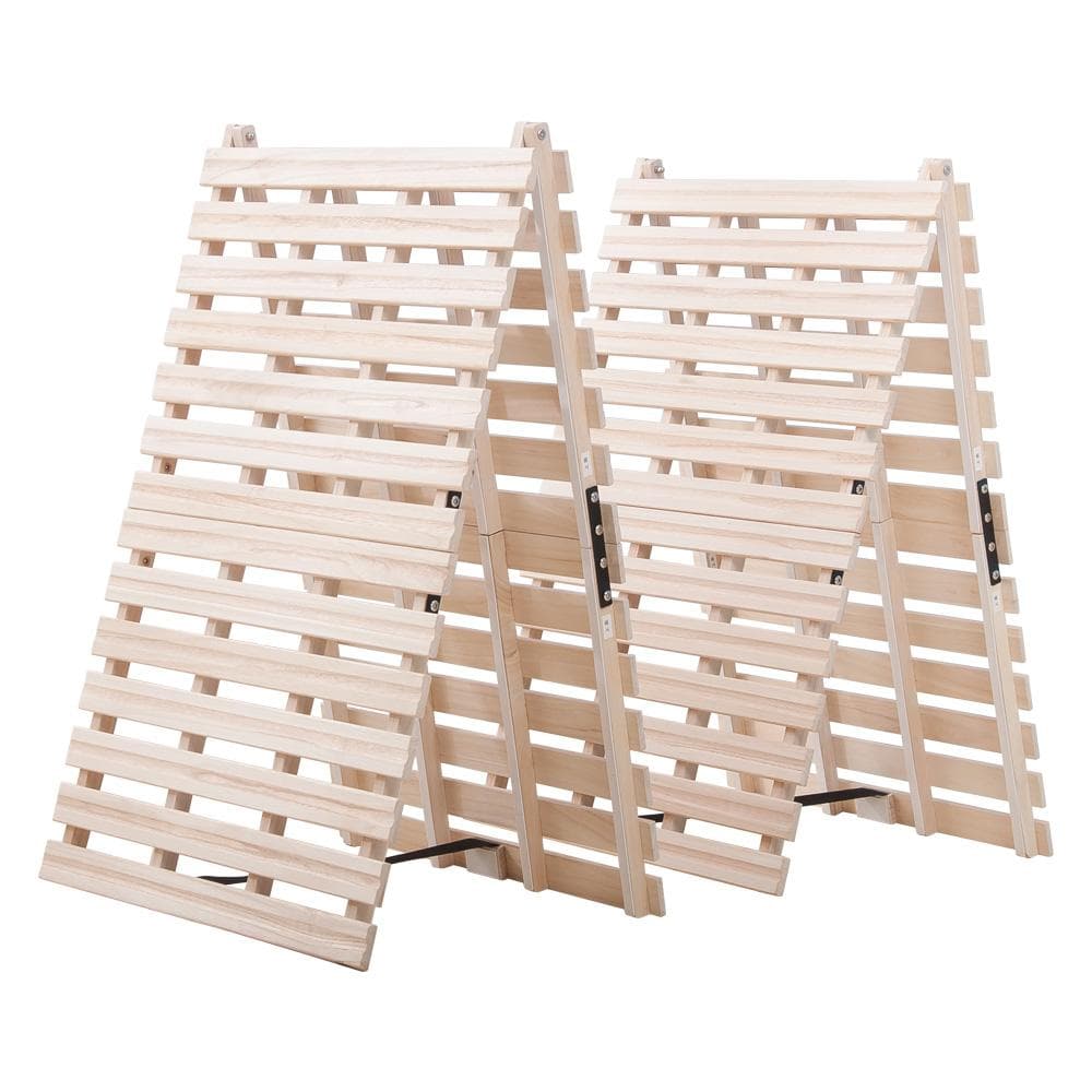 すのこベッド 折りたたみ 天然桐 二つ折り ベッドフレーム 2折桐木床 S