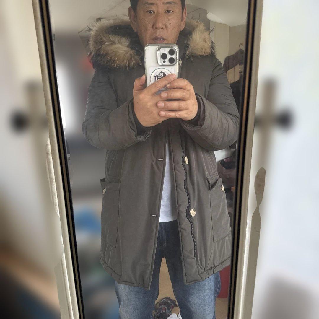 超レア品　美品　イタリア製　グリーン　ダウンコート　ファー付き