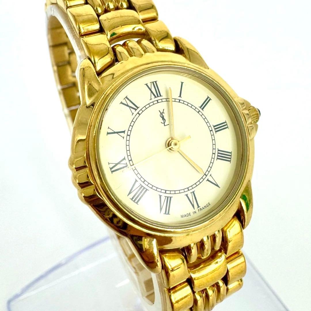 【新品電池】Yves Saint Laurent 腕時計 ゴールド レディース
