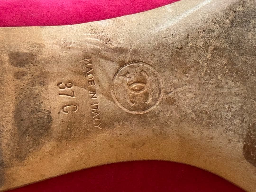 トラベル！シャネル CHANEL ココマーク ローファースエードピンク37